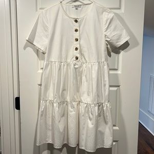 Madewell Cream Tiered Dress